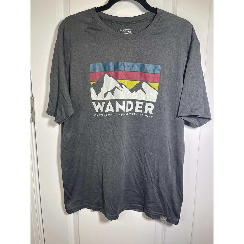 Recover Brand Men's "Wander" Gray Short Sleeve‎ Shirt Size Large